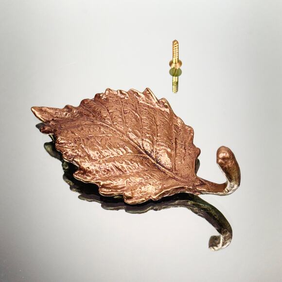 Key Holder Wall Mount Solid Brass Oak Leaf Design Andrea by Sadek - Picture 6 of 7